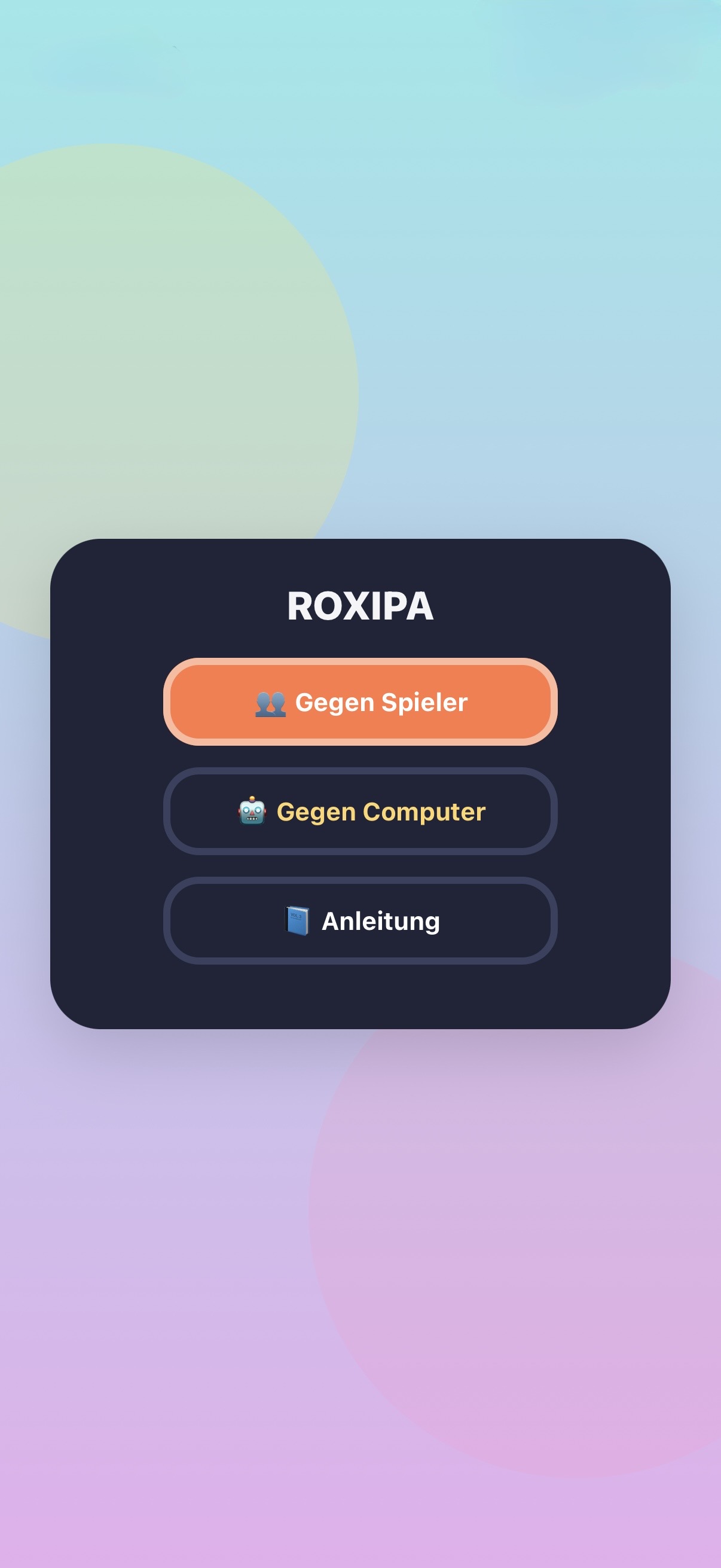 Startbildschirm von ROXIPA